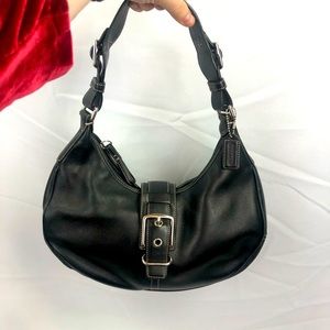 COACH Black Leather Shoulder Bag